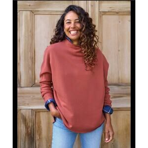 Frank & Eileen Effie Sweatshirt Womens XS Long Sleeve Funnel Neck Capelet